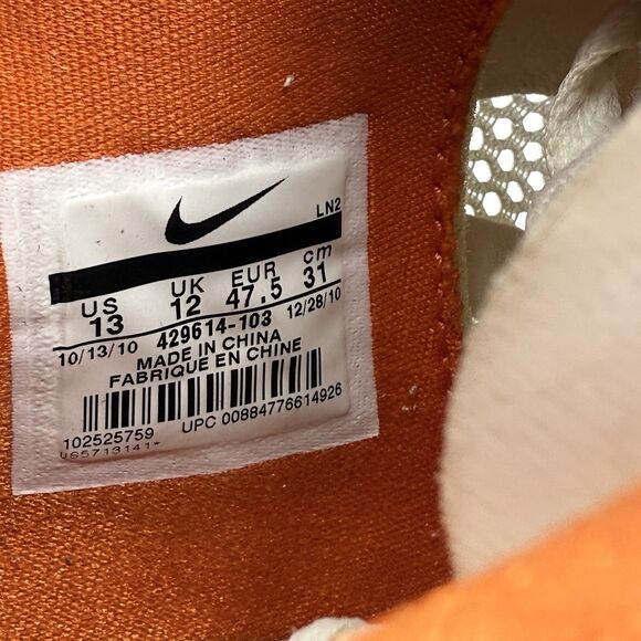 Nike Zoom Hyperfuse Low 2010 Sneakers Mens 13 Gray White Orange Shoes 429614-103 - Picture 14 of 16